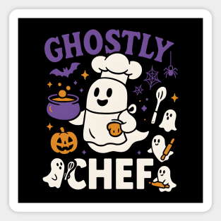 Ghostly Chef Funny Halloween Cooking Ghost Magnet